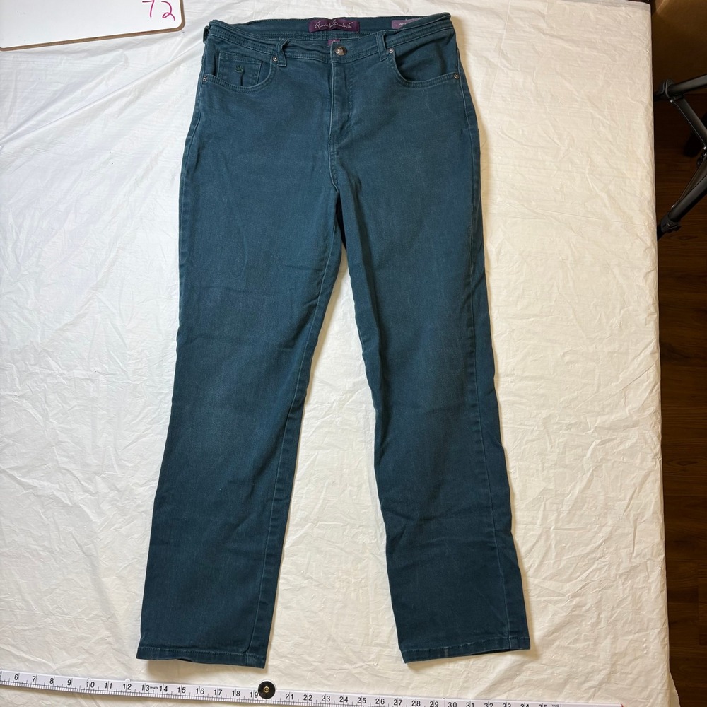 Gloria Vanderbilt Amanda Jeans Teal Blue Straight Leg Women's Size 10